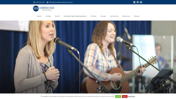 Screenshot of the Sunbridge Road Mission website