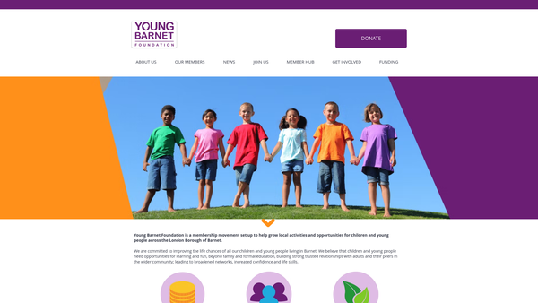 Screenshot of the The Young Barnet Foundation website