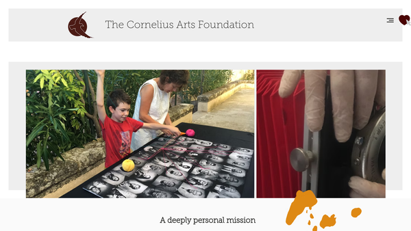 Screenshot of the The Cornelius Arts Foundation Limited website