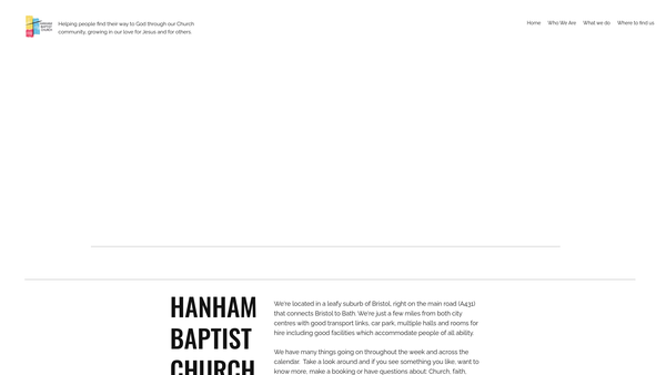 Screenshot of the Hanham Baptist Church website
