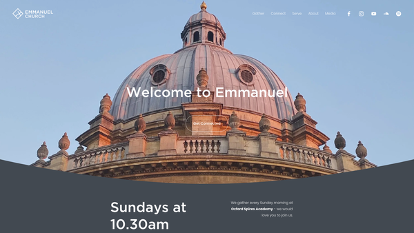 Screenshot of the Emmanuel Church Oxford website
