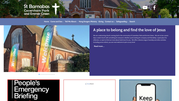 Screenshot of the The Parochial Church Council of Ecclesiastical  Parish of Emmer Green and Caversham Park St Barnabas website