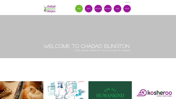 Screenshot of the Chabad-Lubavitch Of Islington CIO website