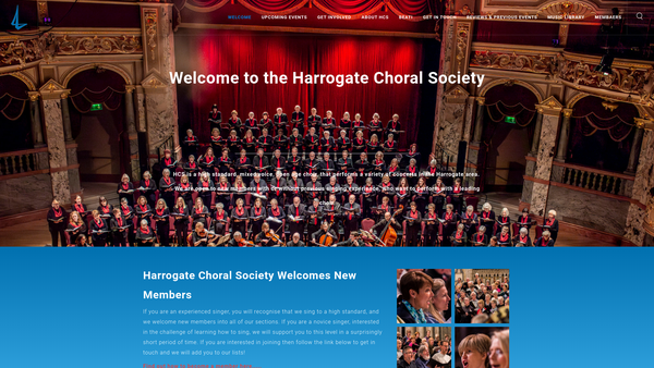Screenshot of the The Harrogate Choral Society (Hcs) website