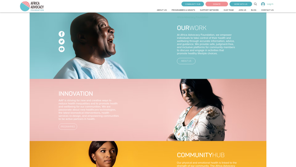 Screenshot of the Africa Advocacy Foundation website