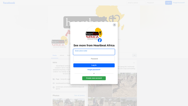 Screenshot of the Heartbeat Africa website