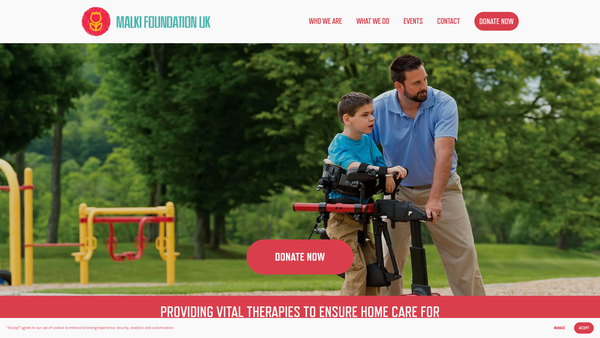 Screenshot of the Malki Foundation UK website