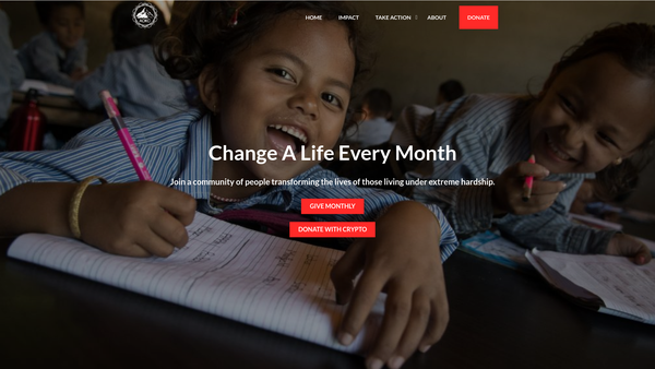 Screenshot of the Acts Of Kindness Collective website