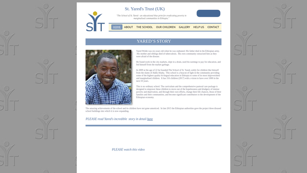Screenshot of the St. Yared's Trust (UK) website