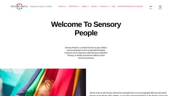 Screenshot of the Sensory People website