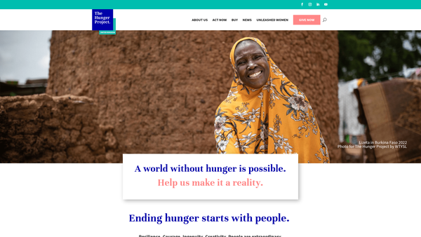 Screenshot of the The Hunger Project UK website