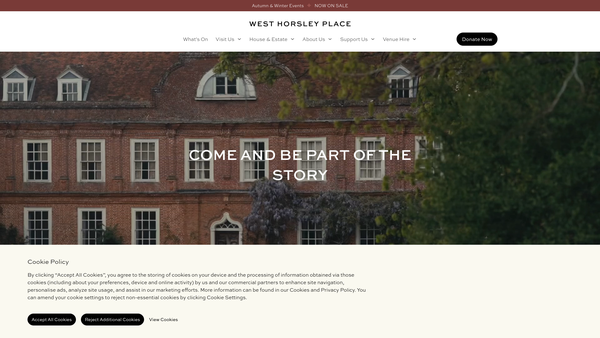 Screenshot of the West Horsley Place Trust website