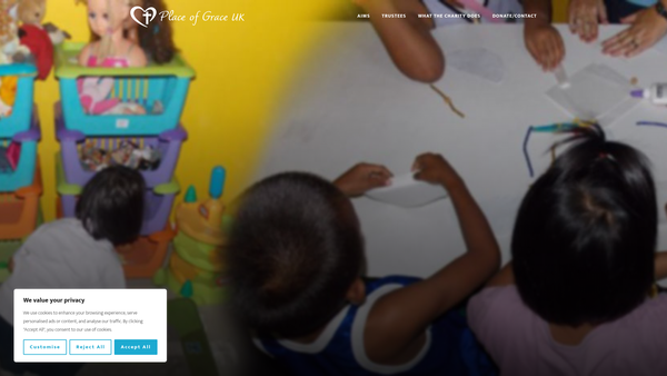 Screenshot of the Place Of Grace Ministries website