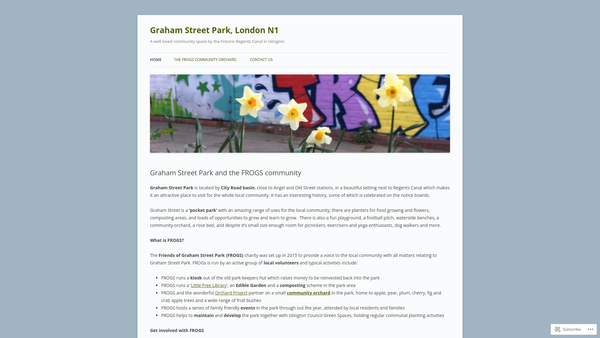 Screenshot of the The Friends Of Graham Street Park website