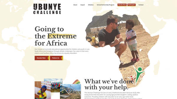 Screenshot of the The Ubunye Challenge website