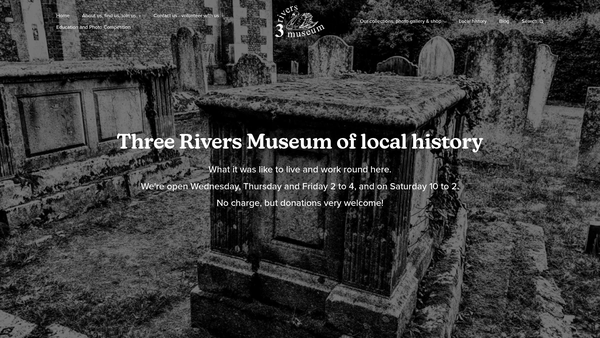 Screenshot of the Three Rivers Museum Trust website