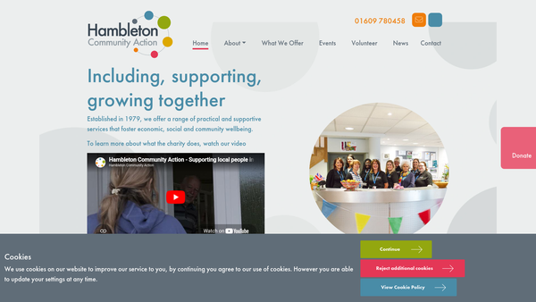 Screenshot of the Hambleton Community Action website