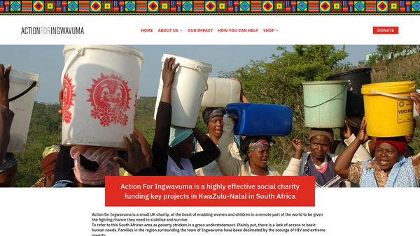 Screenshot of the Action For Ingwavuma website