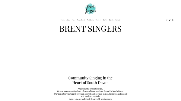 Screenshot of the Brent Singers website