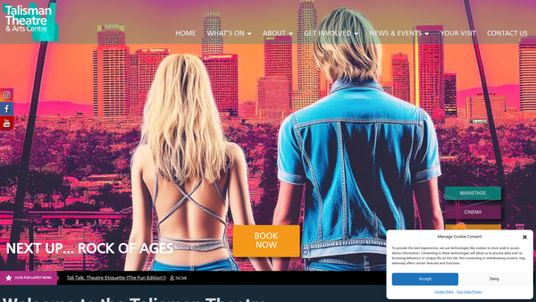 Screenshot of the Talisman Theatre Company website