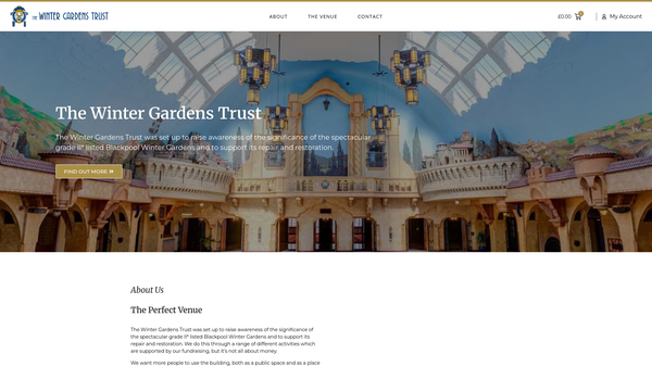 Screenshot of the The Winter Gardens Trust website