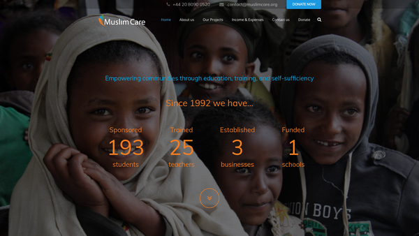 Screenshot of the Muslim Care website