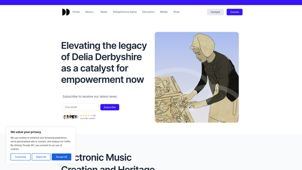 Screenshot of the Delia Derbyshire Day website