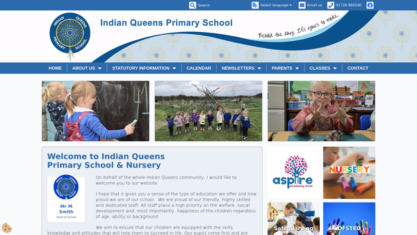 Screenshot of the Friends Of Indian Queens School website