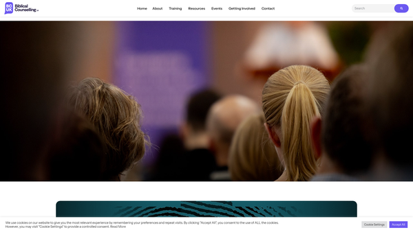 Screenshot of the Biblical Counselling UK website
