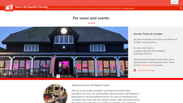 Screenshot of the New Life Baptist Church website