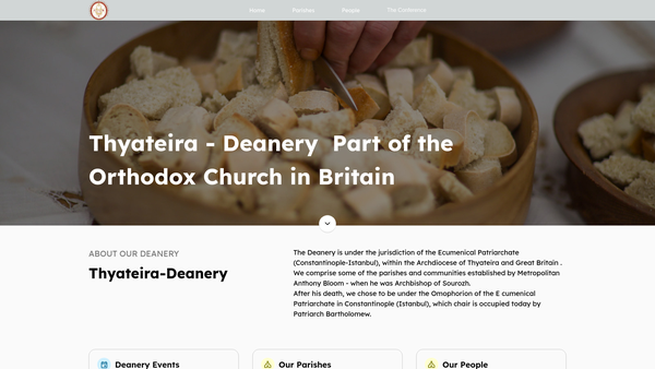 Screenshot of the The Exarchate UK Deanery website