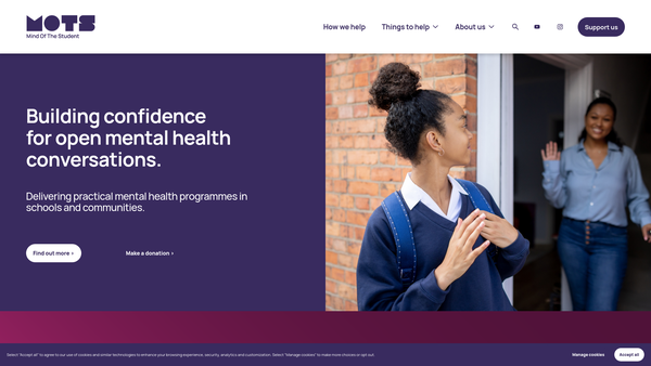 Screenshot of the Mind Of The Student website
