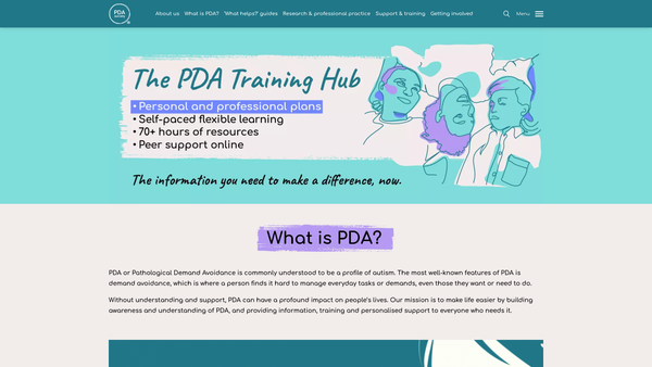 Screenshot of the The Pda Society website