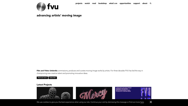 Screenshot of the Film And Video Umbrella website