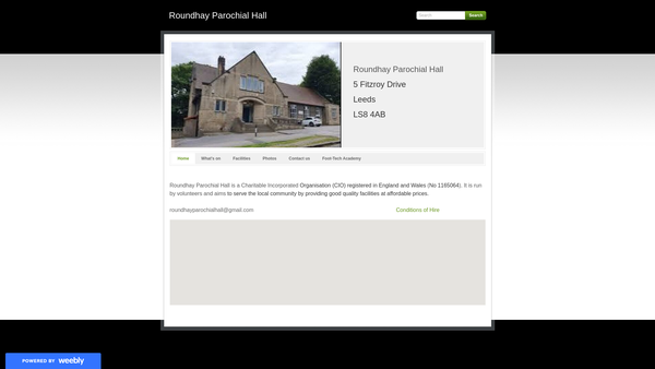 Screenshot of the Roundhay Parochial Hall website
