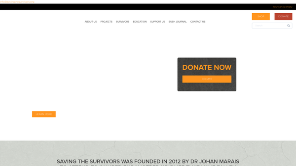 Screenshot of the Saving The Survivors Ltd website