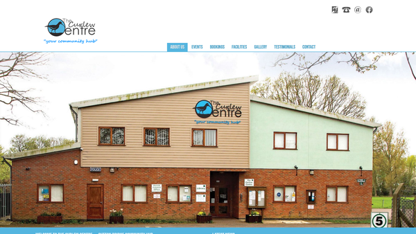 Screenshot of the The Curlew Community Centre website
