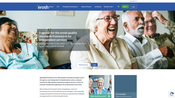 Screenshot of the Erosh website