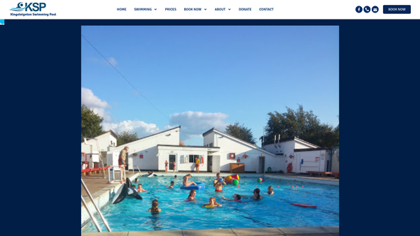 Screenshot of the Kingsteignton Swimming Pool And Recreational Association website