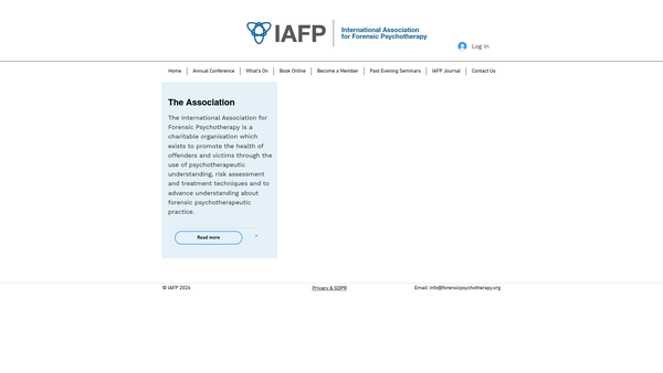 Screenshot of the International Association For Forensic Psychotherapy website
