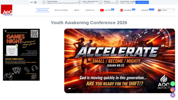 Screenshot of the Goodnews Assemblies Of God website