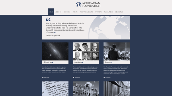 Screenshot of the The Mouradian Foundation Limited website