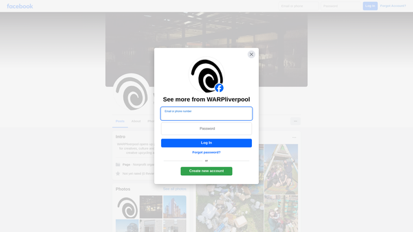 Screenshot of the Warp Liverpool website