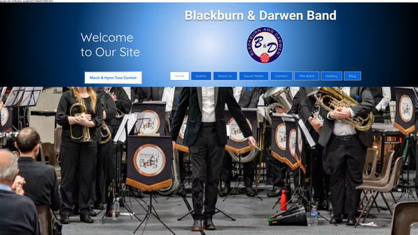 Screenshot of the Blackburn And Darwen Band website