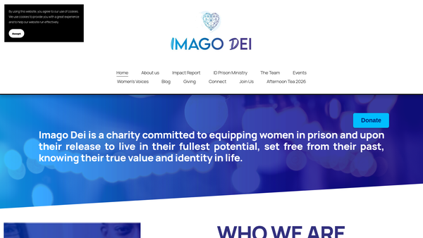Screenshot of the Imago Dei website