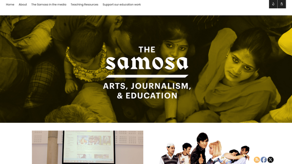 Screenshot of the The Samosa Media Limited website
