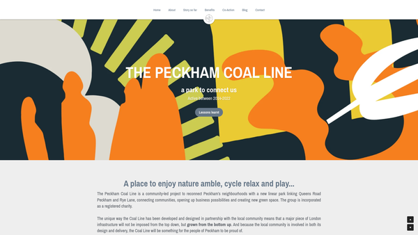 Screenshot of the The Peckham Coal Line website