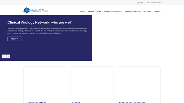 Screenshot of the Clinical Virology Network website