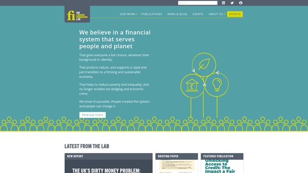 Screenshot of the Finance Innovation Lab website