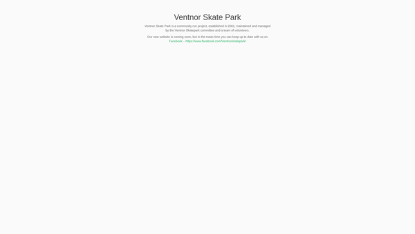 Screenshot of the Ventnor Skate Park Group website